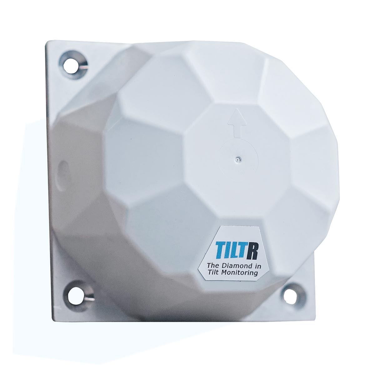 Der kabellose TiltR Neigungssensor von StabiAlert, montiert an einem Bauwerk zur hochauflösenden 3D-Monitoring.