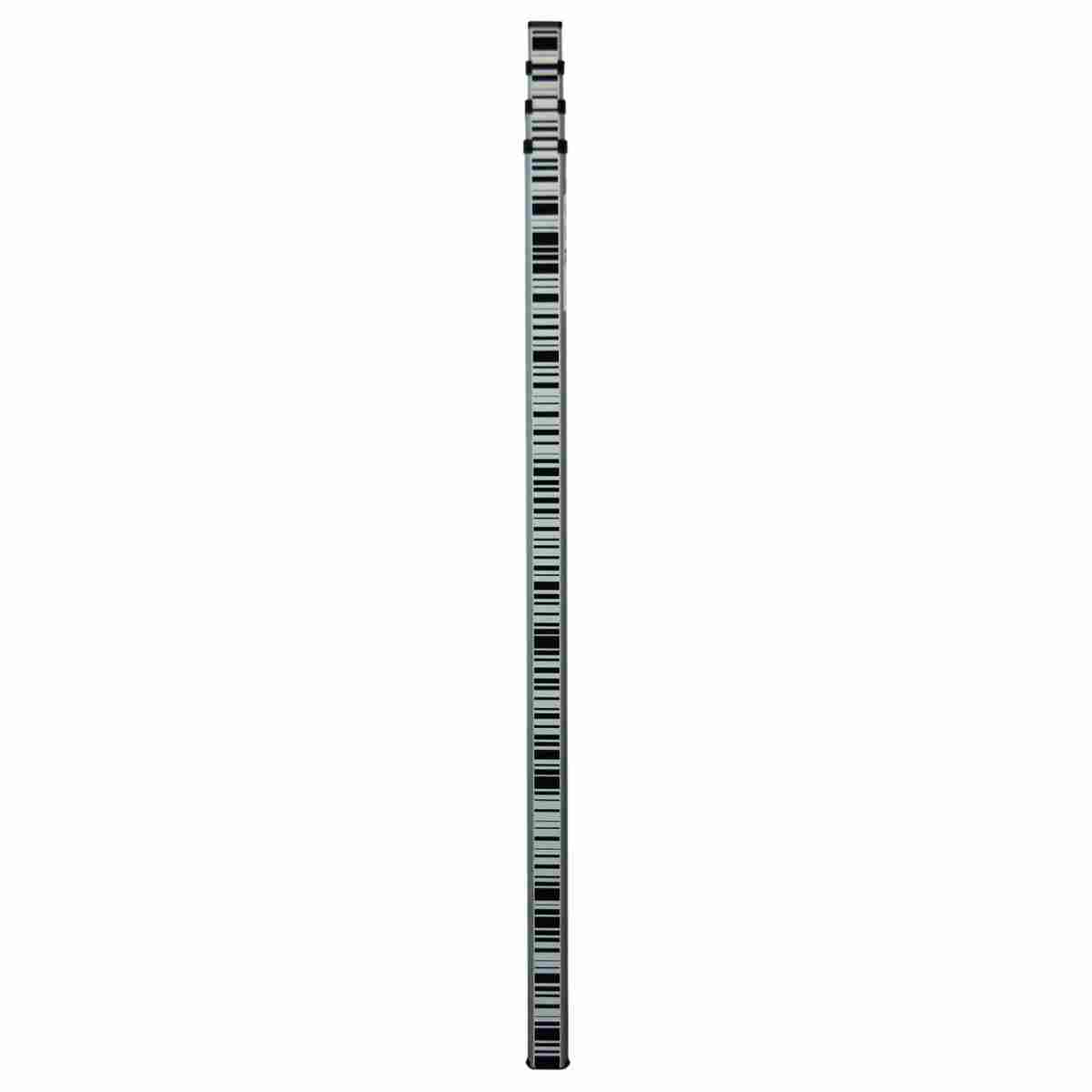 GeoMax Barcode-Teleskoplatte 5 m aus Aluminium mit schwarz-weißem Barcode für Digitalnivelliere.