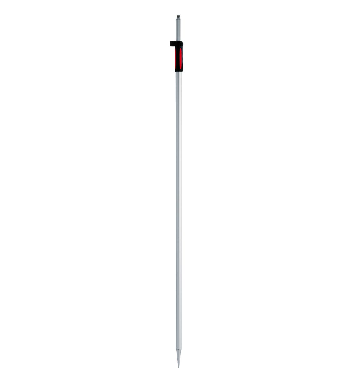 Leica Teleskop-Antennenstab GLS13 aus Aluminium mit schwarz-roter Klemme und Spitze.
