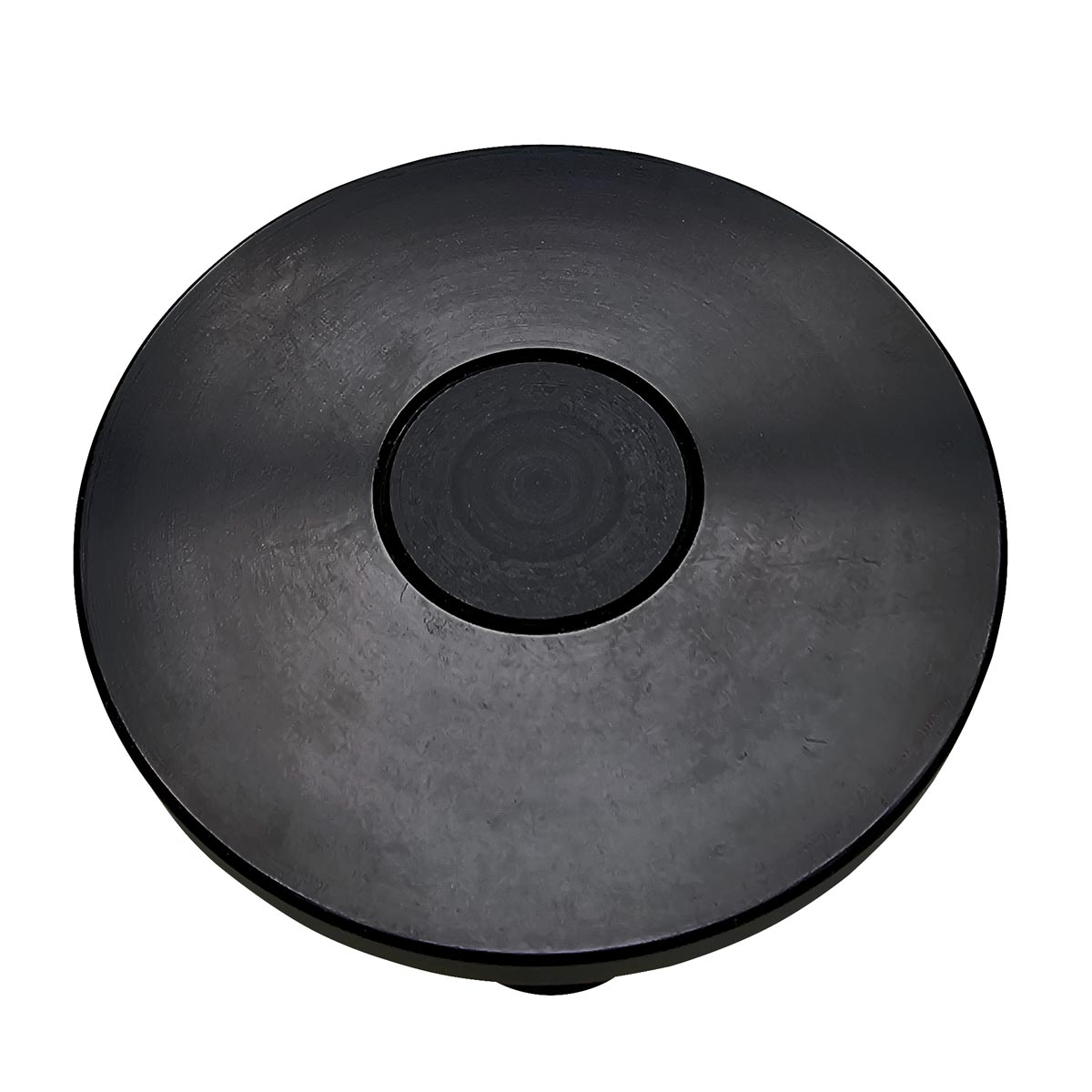 Unterseite des schwarzen Tellerfußes Ø 64 mm für weiche Böden.