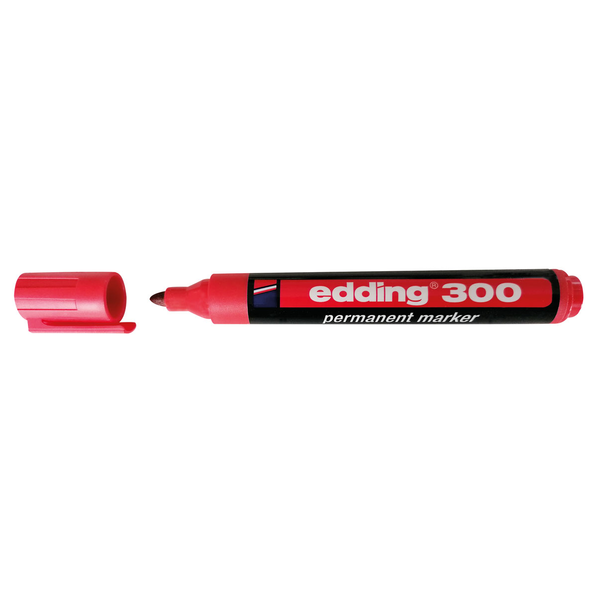 Permanentmarker Edding 300, rot Rundspitze 1,5 - 3 mm, Kunststoffgehäuse