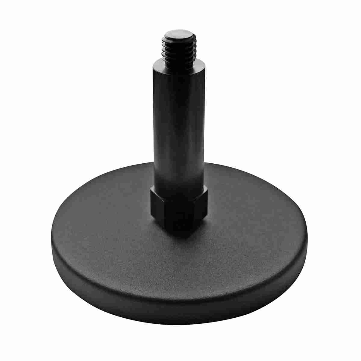 Schwarze Magnethalterung mit einem runden Magnetfuß und 5/8-Zoll-Gewinde für GNSS-Antennen.