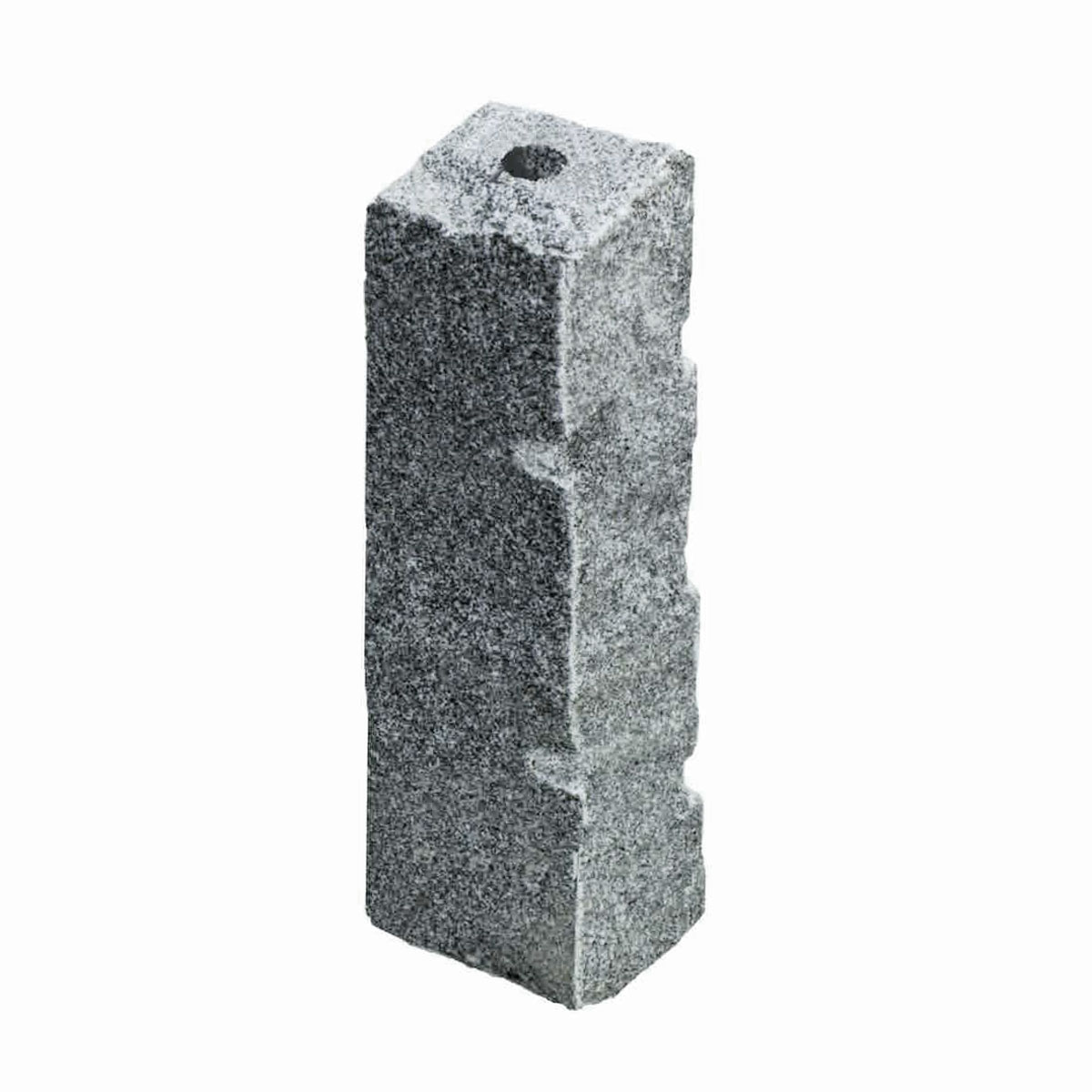 Granit-Polygonsteine mit Loch 1,5 x 3 cm Größe ca. 12 - 15 / 55 - 60 cm