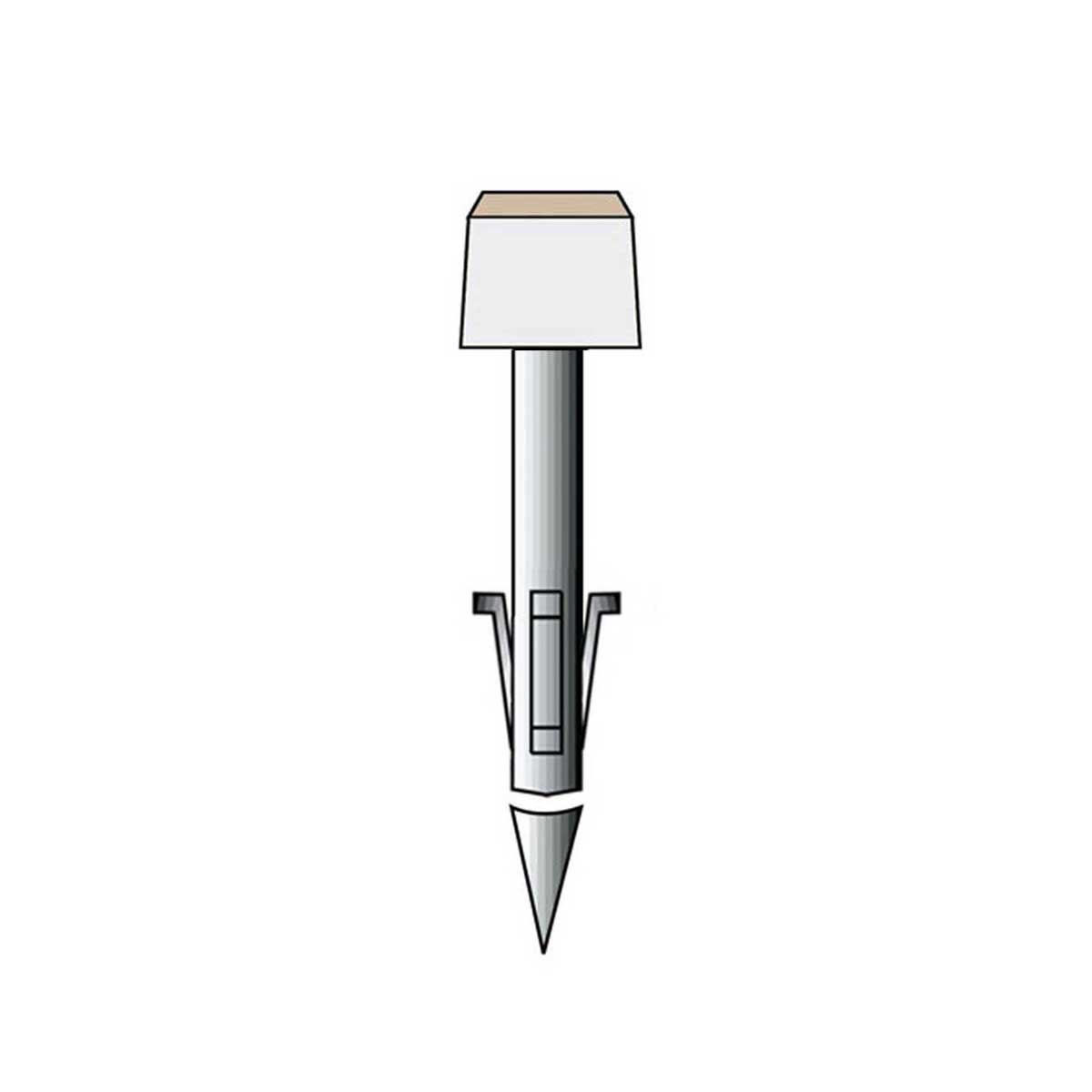 Rohrmarken 1"",feste Spitze, weiß, Verm.Punkt Kopfgr. 90x90x80 mm, Länge 400 mm