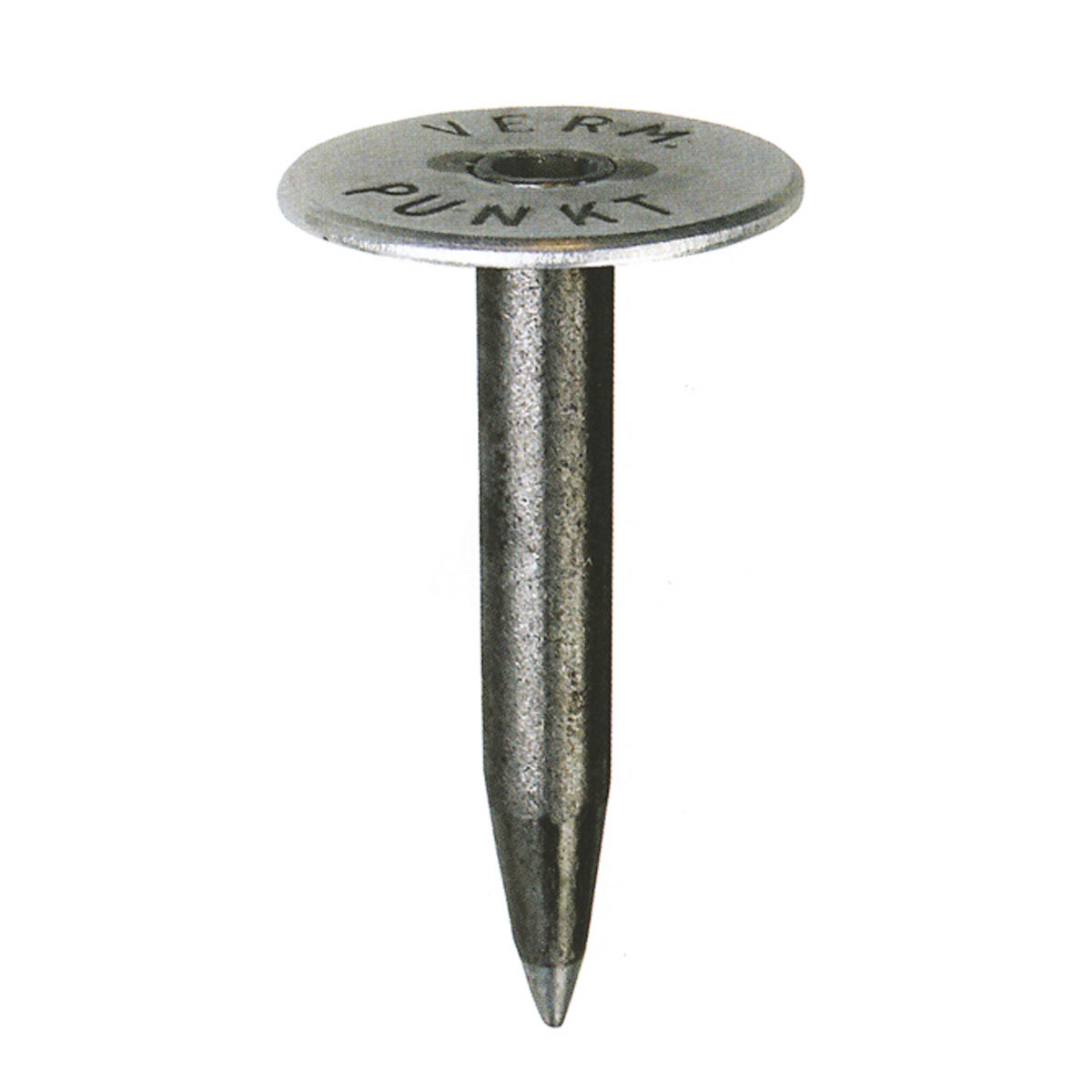 Eisenvermessungsrohr m. aufgeschweißter Kopfplatte 1/2" - 150 mm , Aufschrift : Verm.Punkt