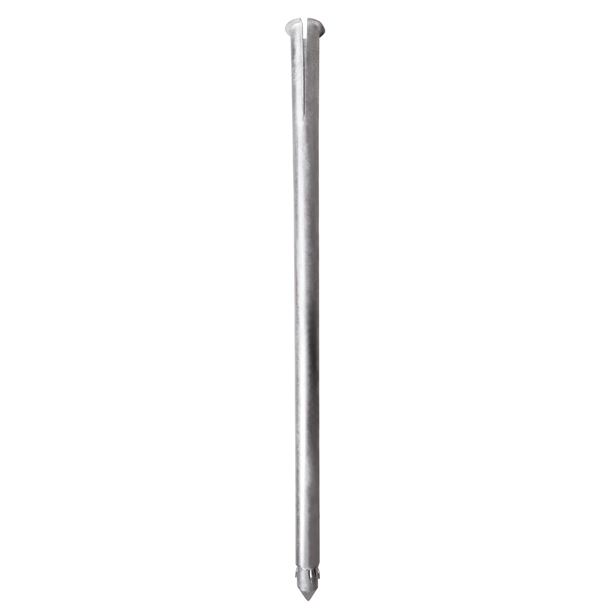 Verzinkter, geschlitzter Vario-Plus-Schaft Granit 400 mm, Ø 21 mm, mit Spitze und Austreibankern.