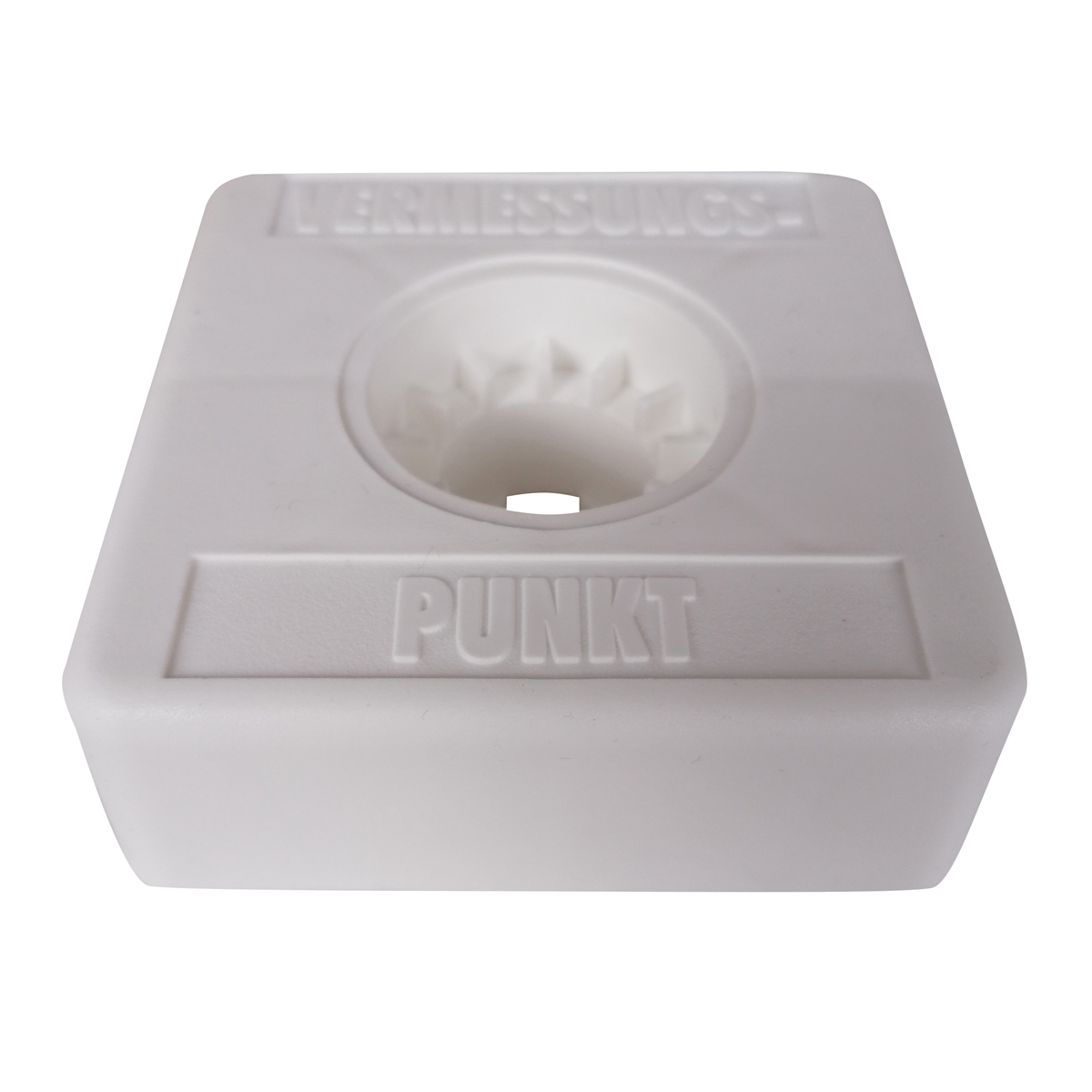 Kunststoffmarken Vario Light, weiß Kopfgröße 100x100x35 mm Vermess-Punkt