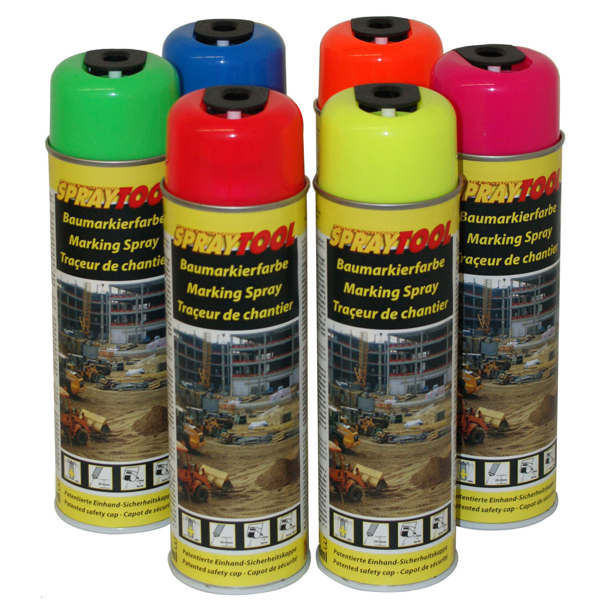 SPRAYTOOL - Baumarkierfarbe leuchtblau mit Sicherheitskappe, 500 ml