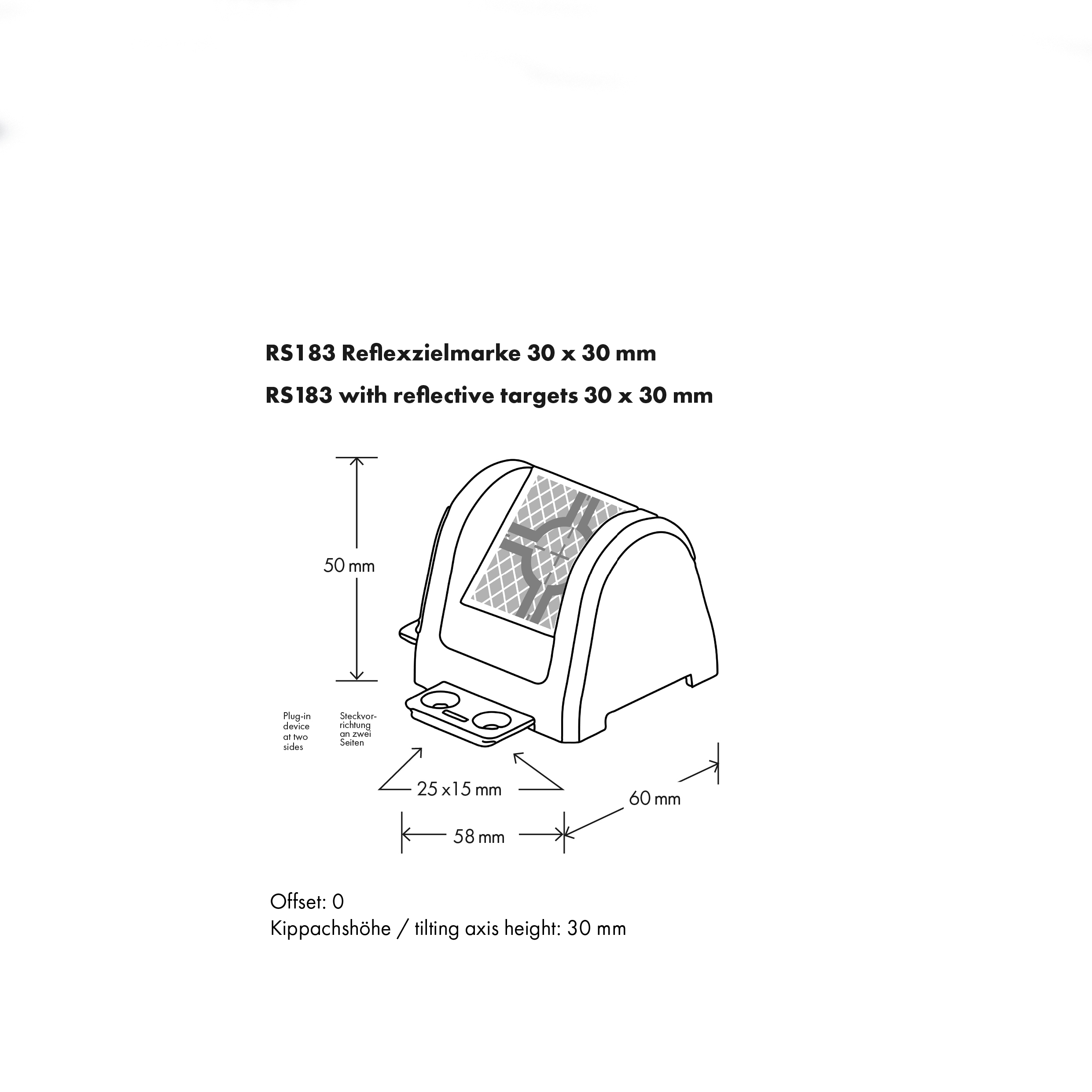 Reflexzielmarke mit Kippfunktion RS183, grau, von Rothbucher Systeme
