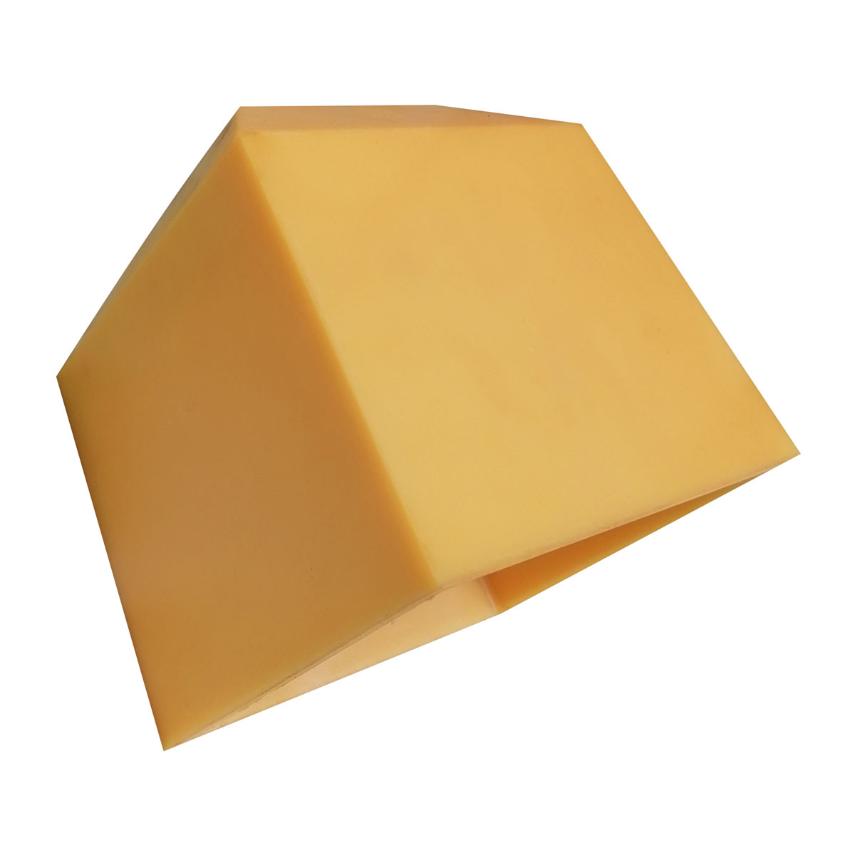 Gelbe Einschlaghaube 100 x 100 mm mit Aussparung für Höhenfestpunkt-Marken.