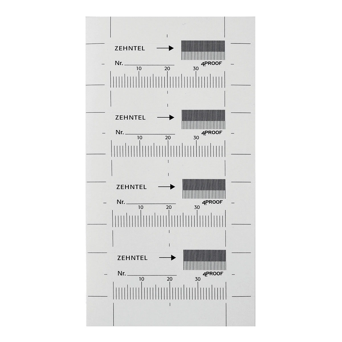 Rissbreitenmarken mit Zehntelteilung 10 Bogen a 4 Aufkleber