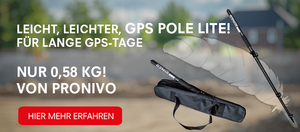 Carbonstab GPS Pole Lite von proNIVO – leichter GNSS-Lotstab mit nur 0,58 kg und Tragetasche für lange GPS-Tage