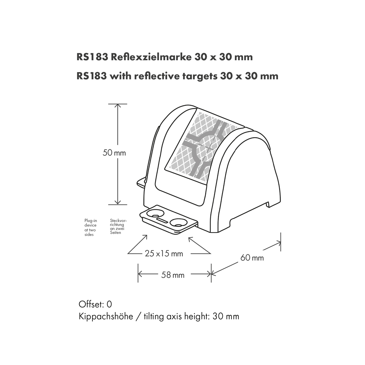 Reflexzielmarke mit Kippfunktion RS183, rot, von Rothbucher Systeme