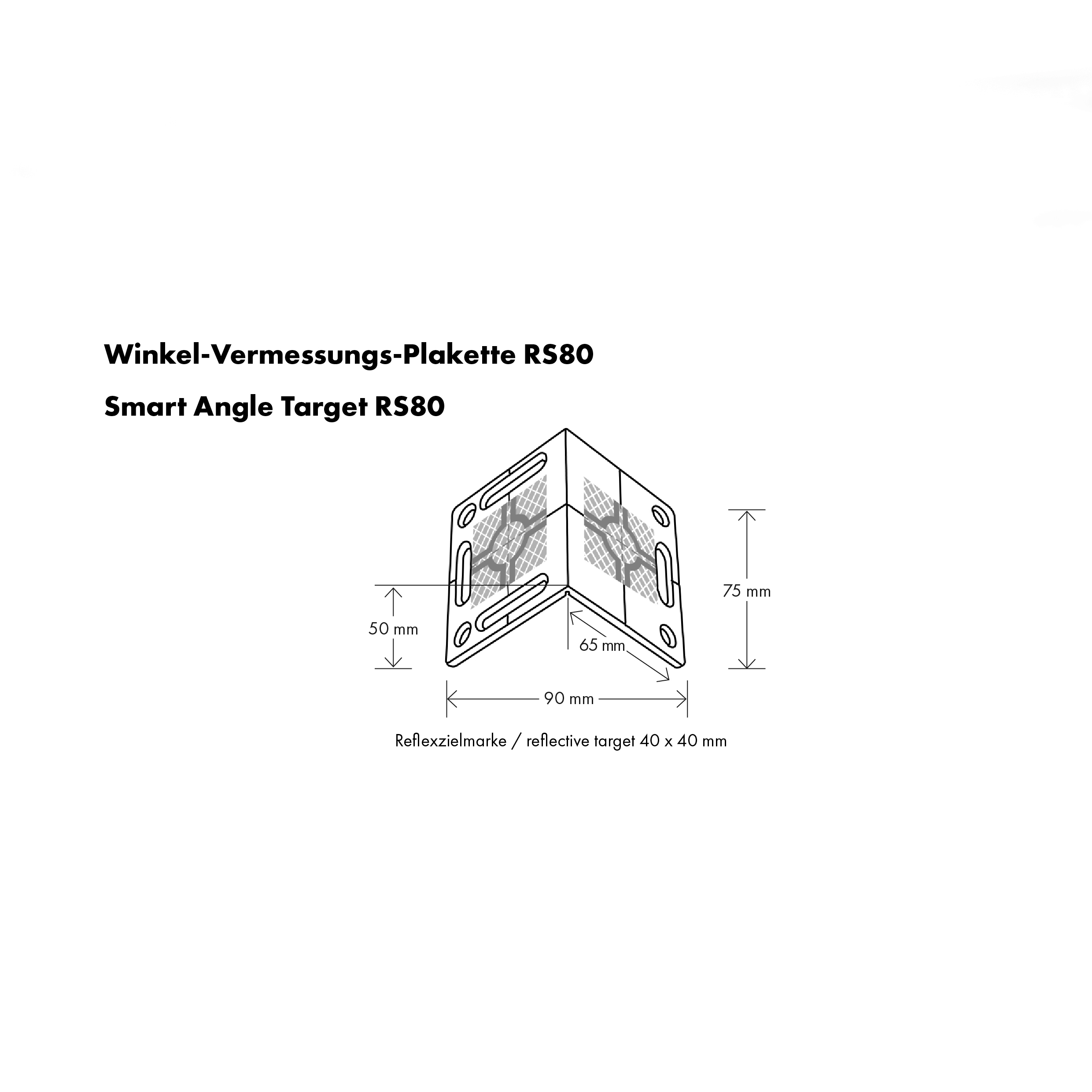 Winkel-Vermessungsplakette RS80, grau, von Rothbucher Systeme
