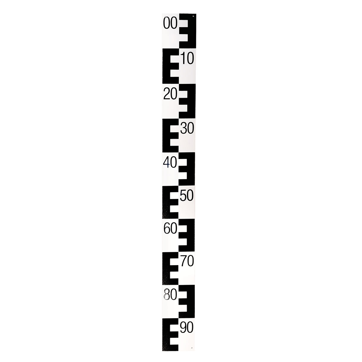 Pegellatte aus Hartkunststoff, Länge 1 m schwarz oben 00 nach unten 90 absteigend, 10 cm breit