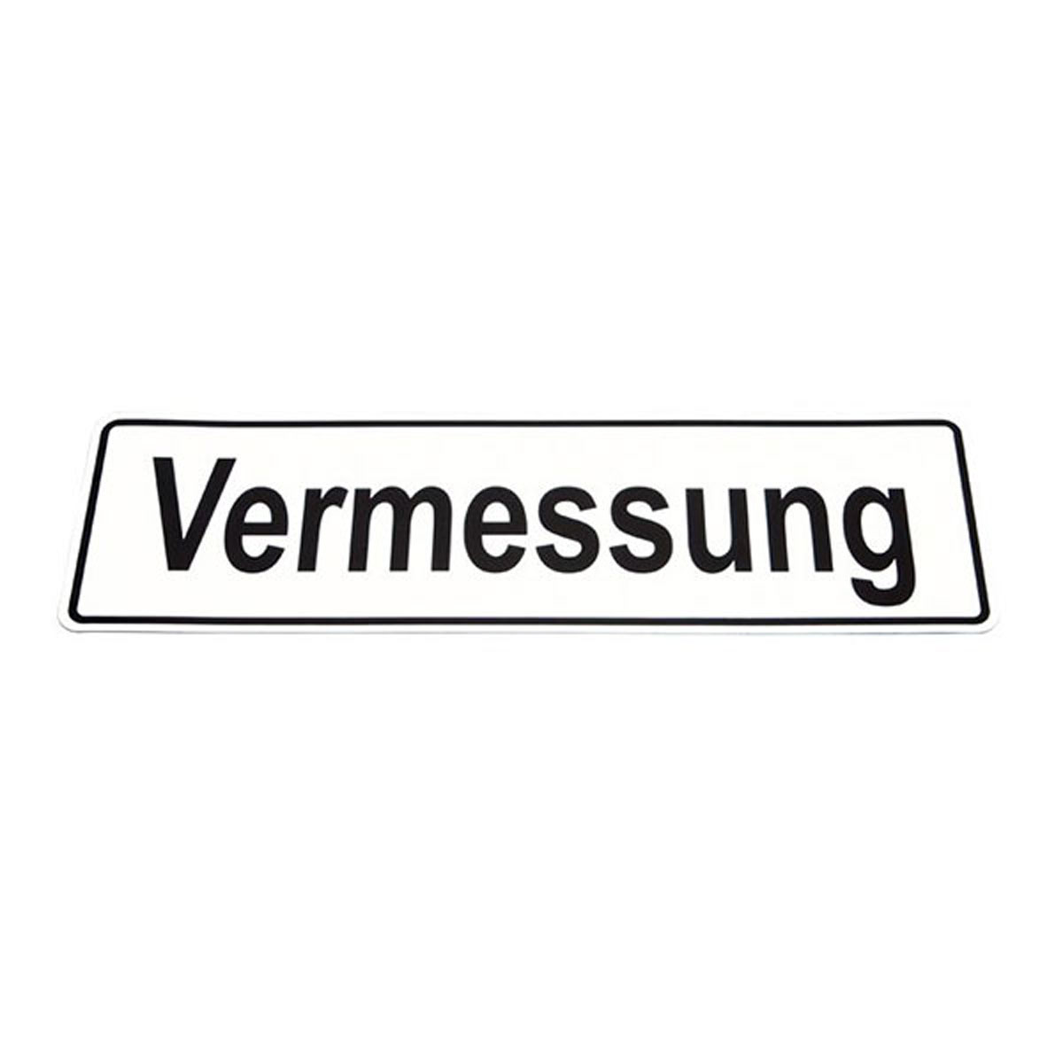 Magnetfahrzeugschild ca. 500 x 150 mm Aufschrift: Vermessung, Schrift schwarz