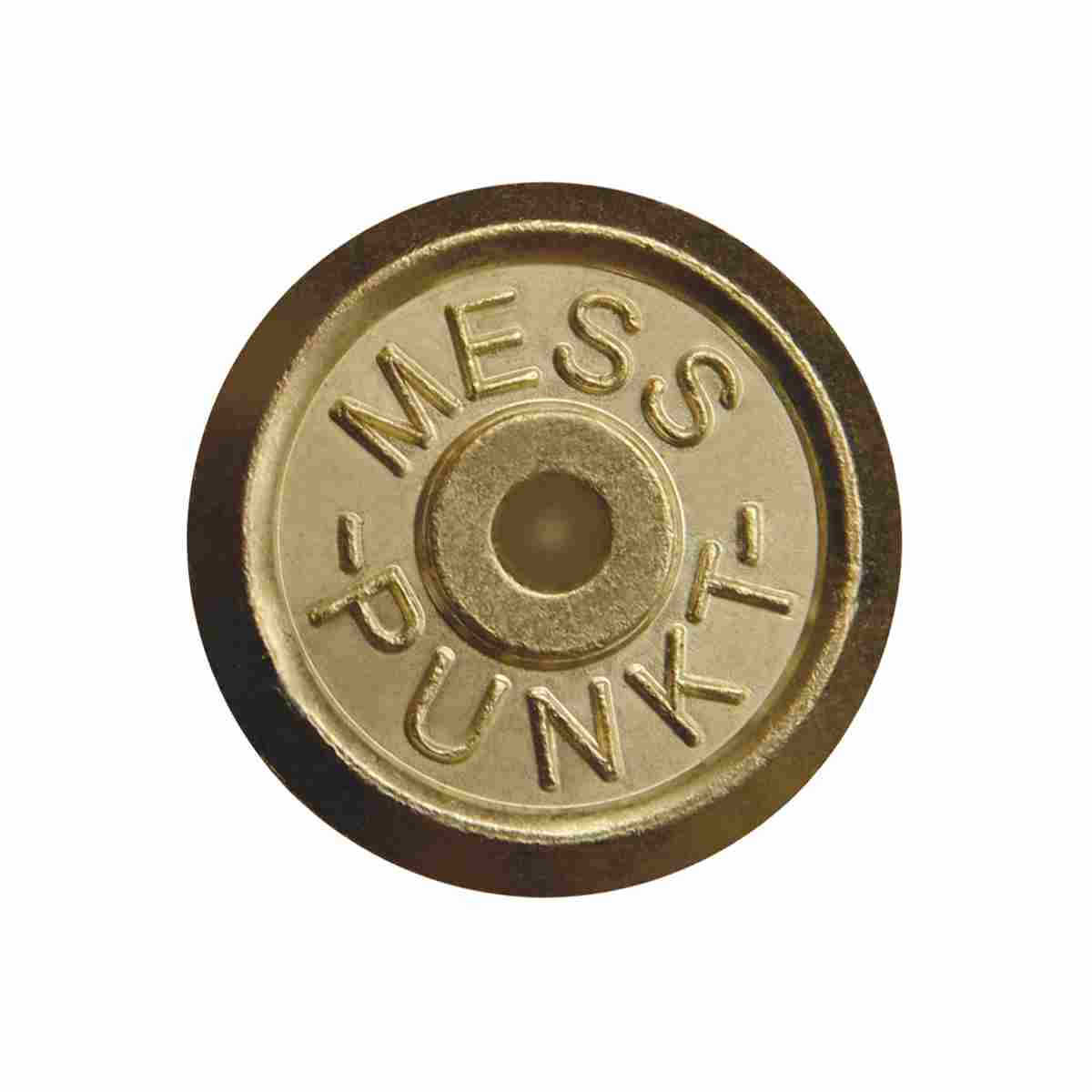 Messingbolzen Aufschrift "Messpunkt"