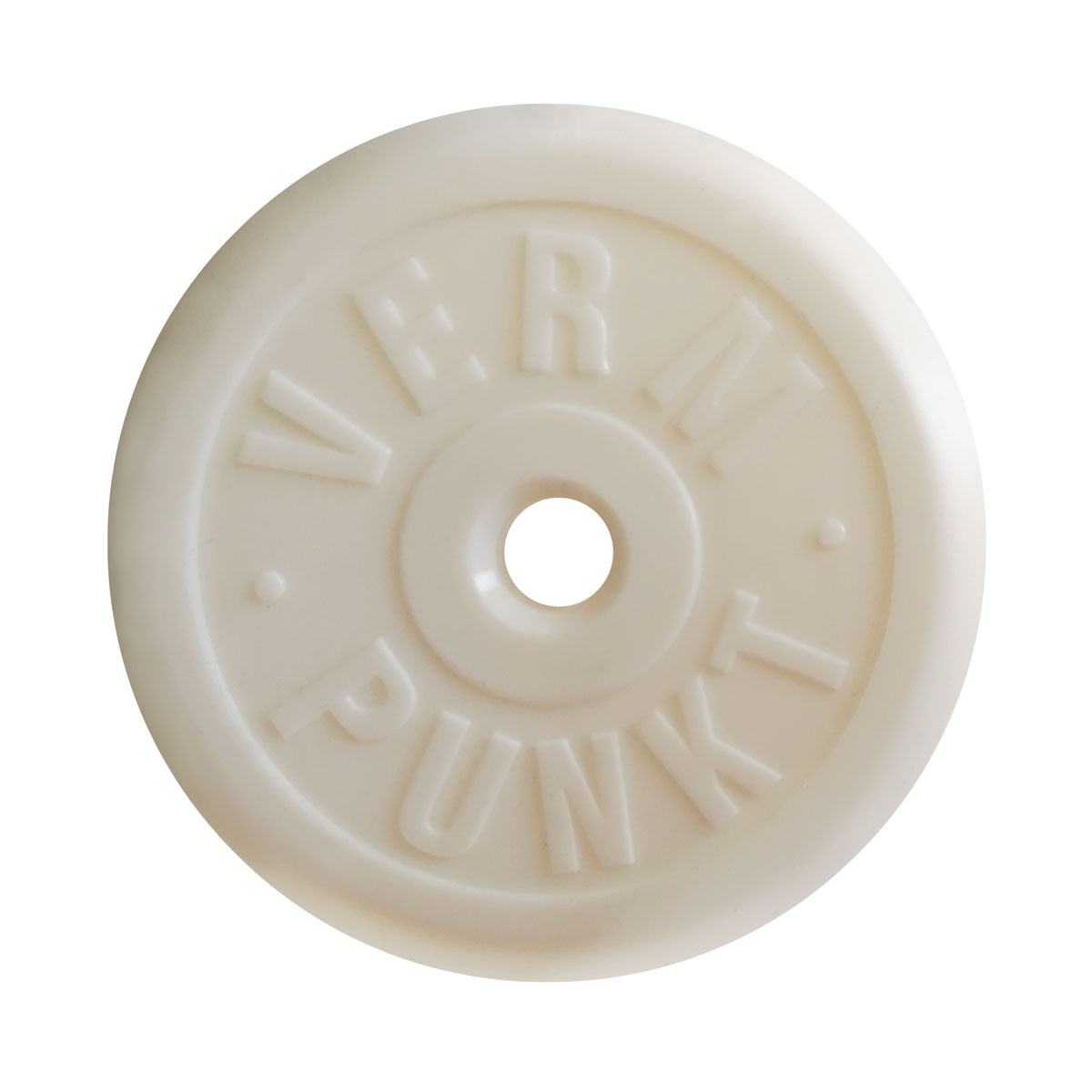 Abschlussplatten aus Polyamid 1/2", Ø 60 mm "Verm. Punkt" - weiß