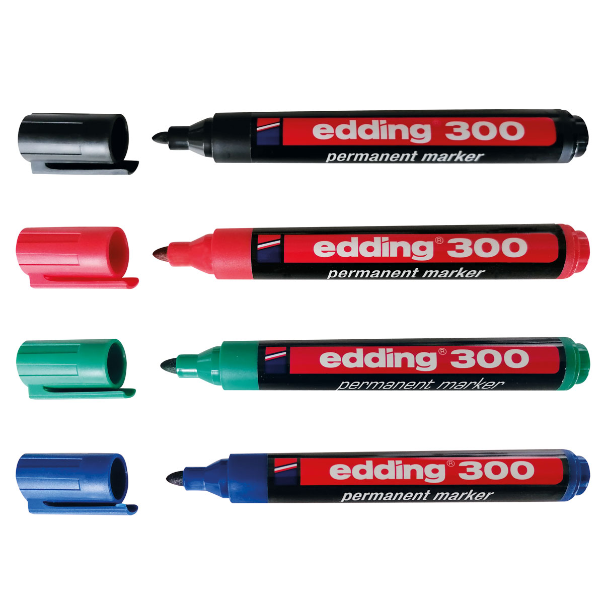 Permanentmarker Edding 300, schwarz Rundspitze 1,5 - 3 mm, Kunststoffgehäuse