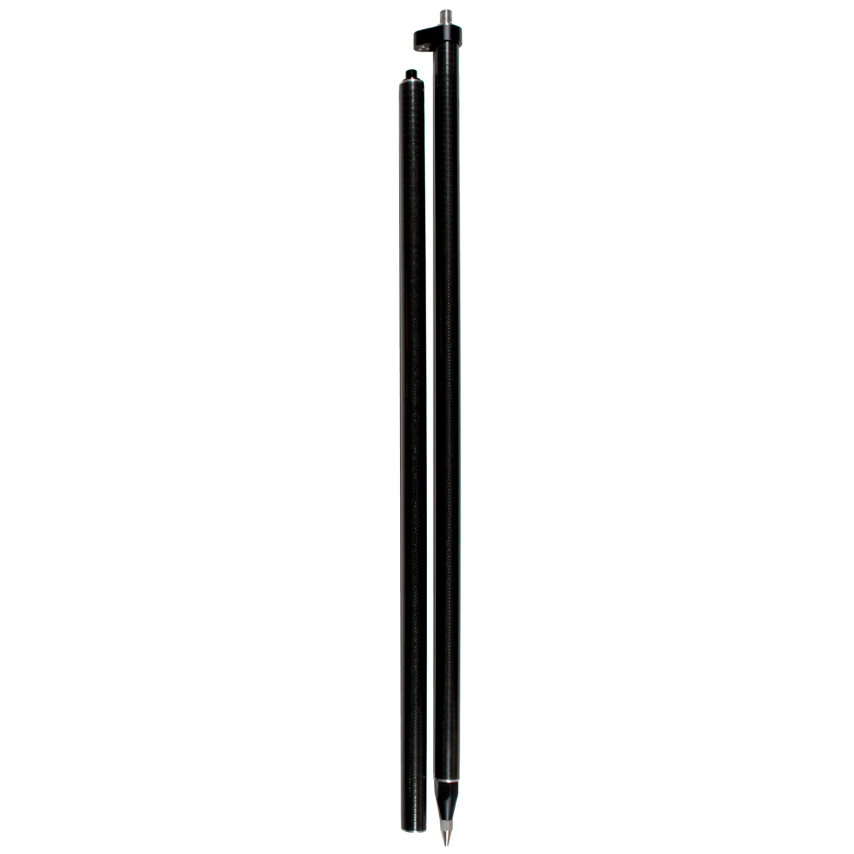 Zusammengeklappter 2-teiliger Carbonstab fuer GNSS-Empfaenger