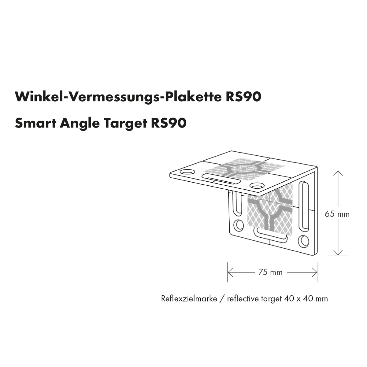 Winkel-Vermessungsplakette RS90, rot, von Rothbucher Systeme