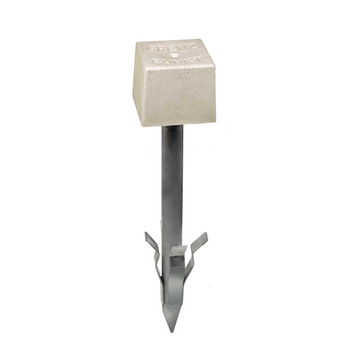 Rohrmarken, feste Sp., weiß, Grenzpunkt Kopfgr. 90x90x80 mm, Länge 500 mm