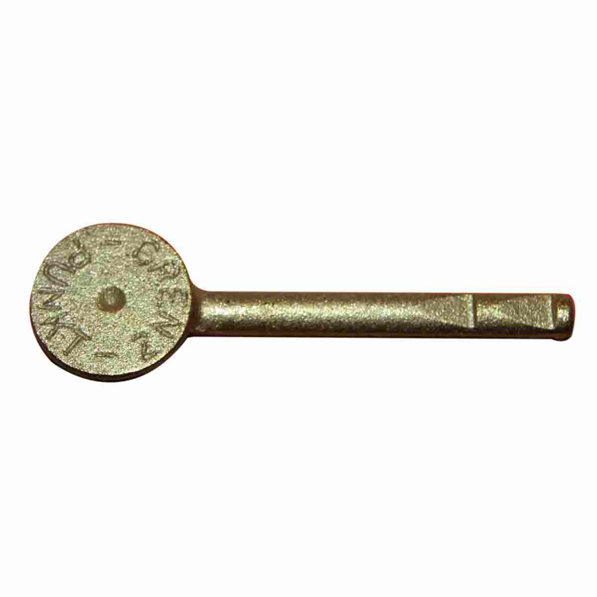 Messingbolzen, gekröpft, Aufschrift "Grenzpunkt" Messingbolzen, gekröpft, Aufschrift "Grenzpunkt"