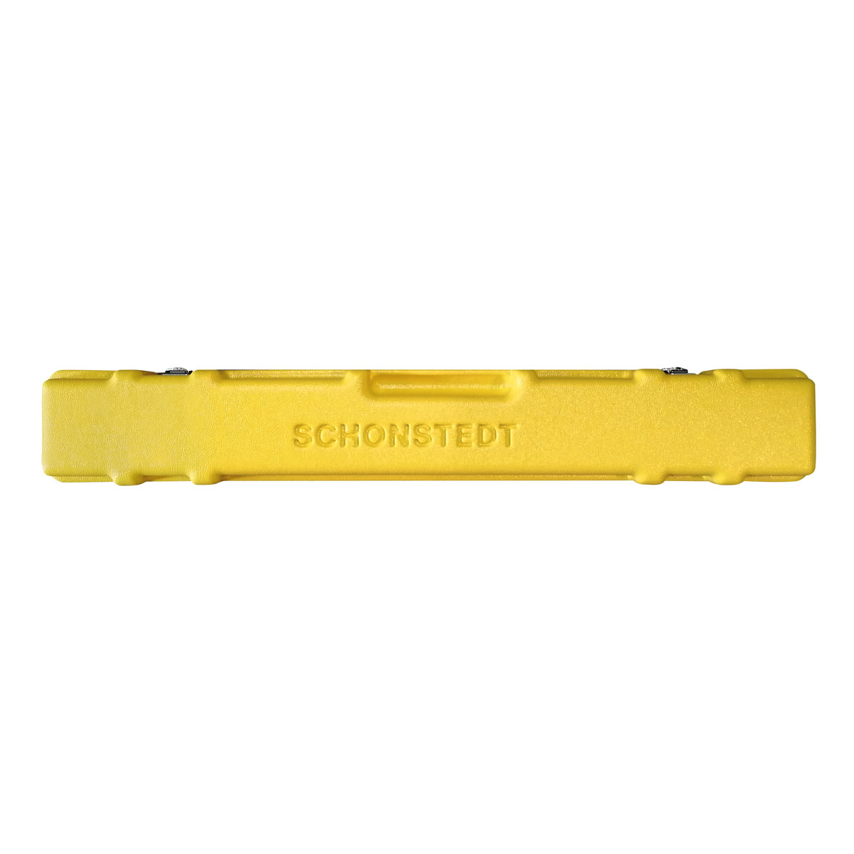 Geschlossener gelber Transportkoffer von Schonstedt mit Griff und Verschlüssen für das GA-52Cx.