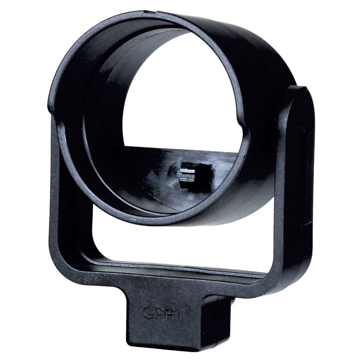 Schwarzer Kipphalter für Prisma C63-3024 und original Leica Prismen zur Vermessung.