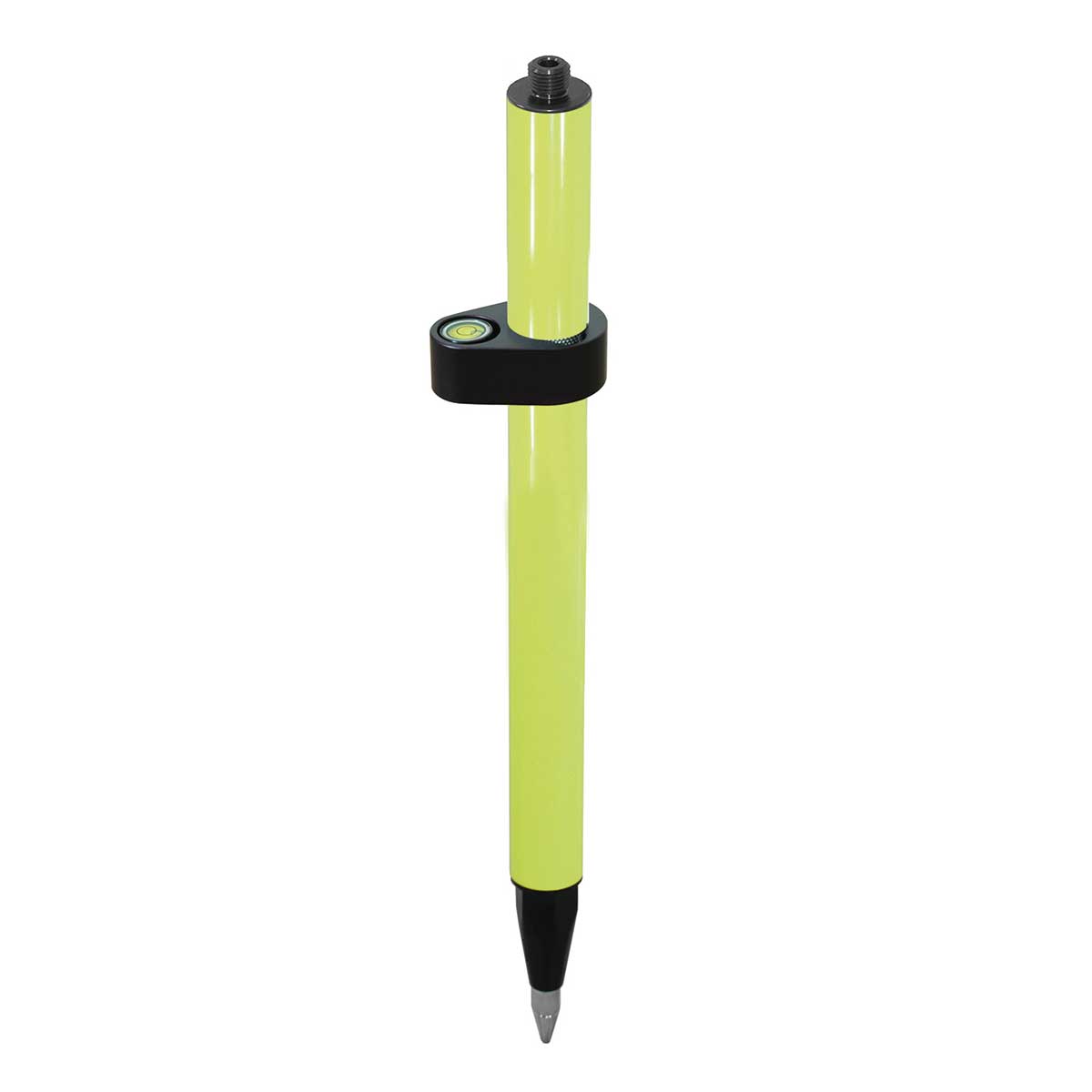 Gelber proNIVO Mini-Prismenstab aus Aluminium mit Dosenlibelle für präzise Vermessung.