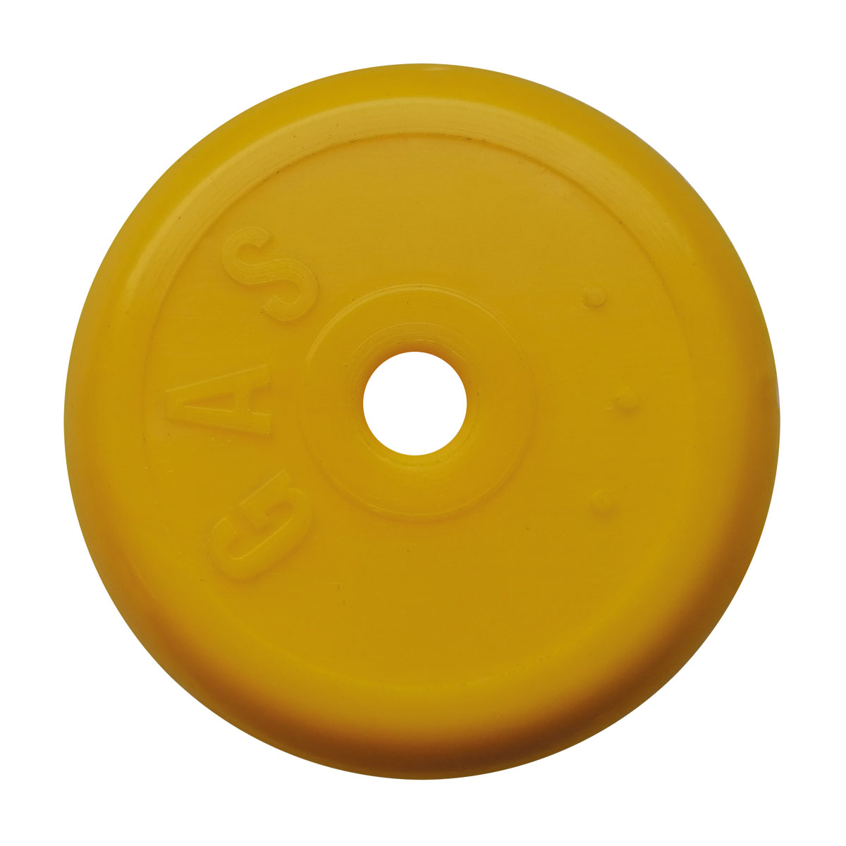 Abschlußplatten aus Polyamid 1/2", Ø 60 mm " Gas " gelb