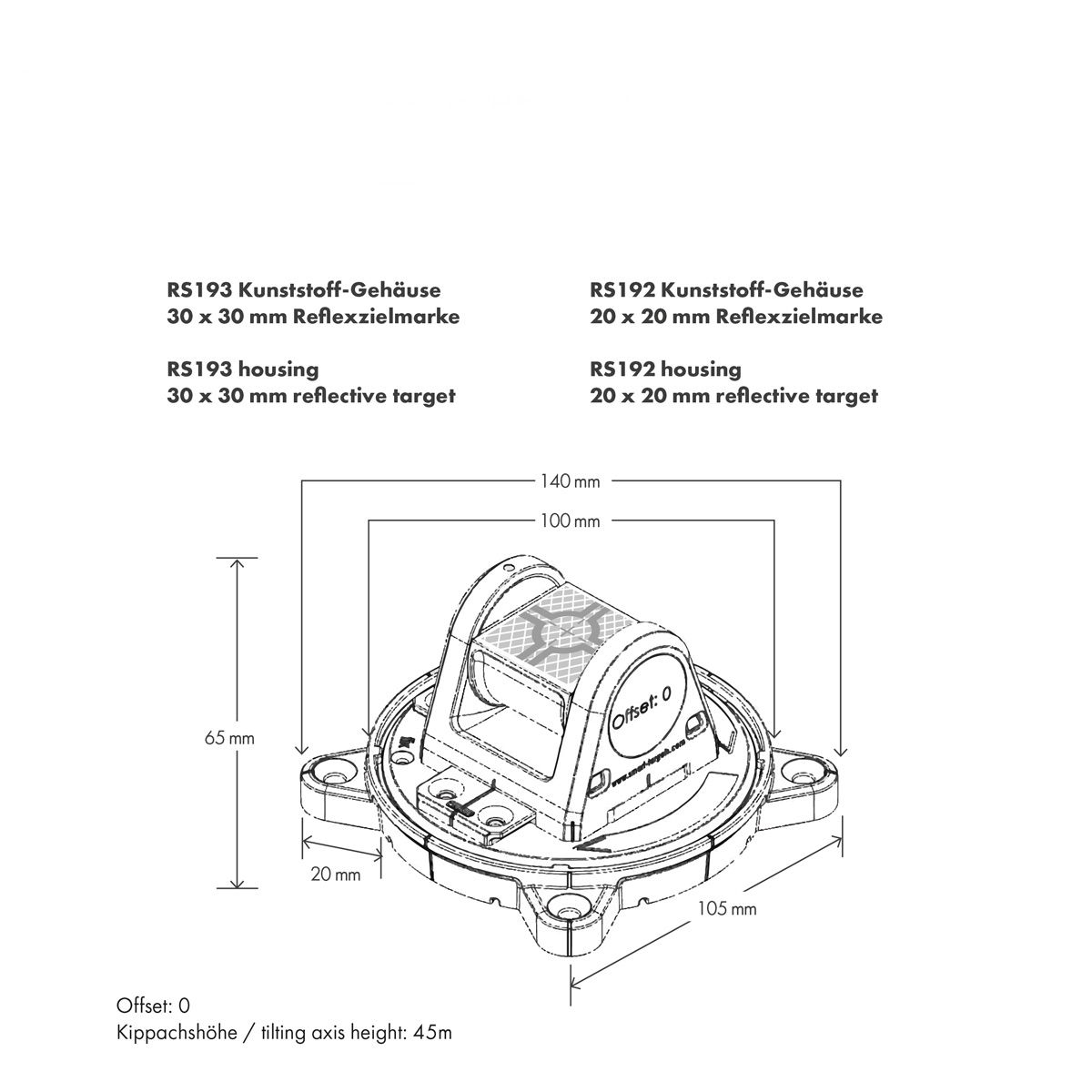 Reflexzielmarken RS193M Rot von Rothbucher Systeme