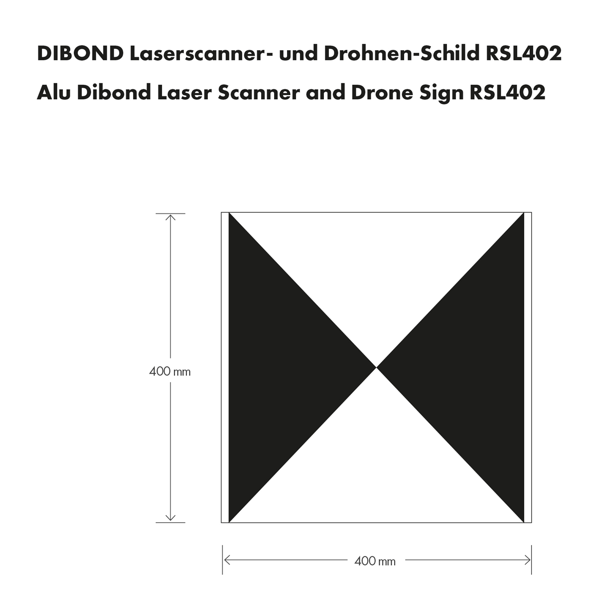 Technische Bemaßung des Laserscanner- und Drohnen-Schilds RSL402.