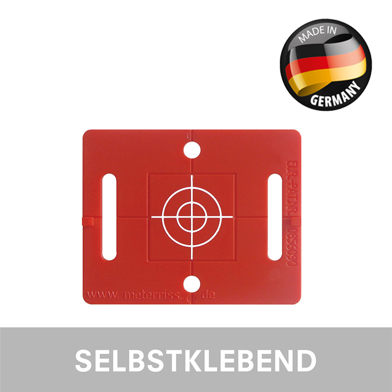 Vermessungsplakette RS 71, rot, mit Fadenkreuz, selbstklebend, von Rothbucher Systeme